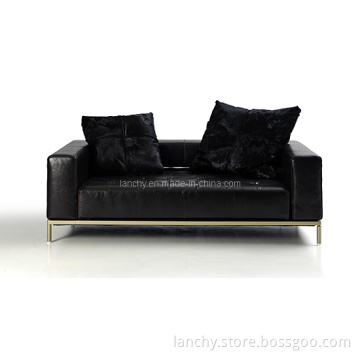 Modern Function Leahter Sofa with Steel Legs (SF-CH183A)